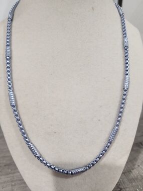 Silver/ BlueTone Women’s Box Chain Necklace- Alexa Rae